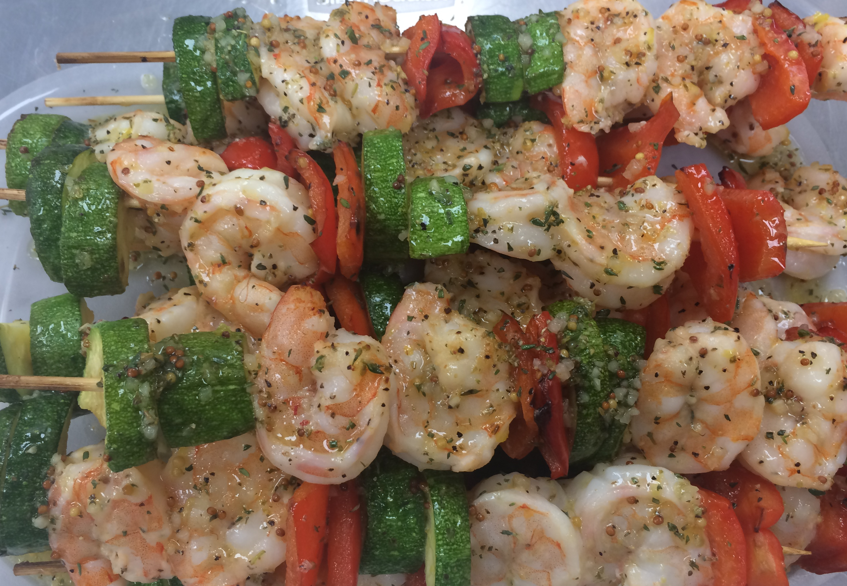 Shrimp and vegetable kabobs